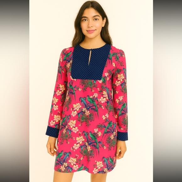 Anthropologie Maeve Bird Tropical Dot Tunic Dress Boho women’s size 6 - Picture 1 of 9